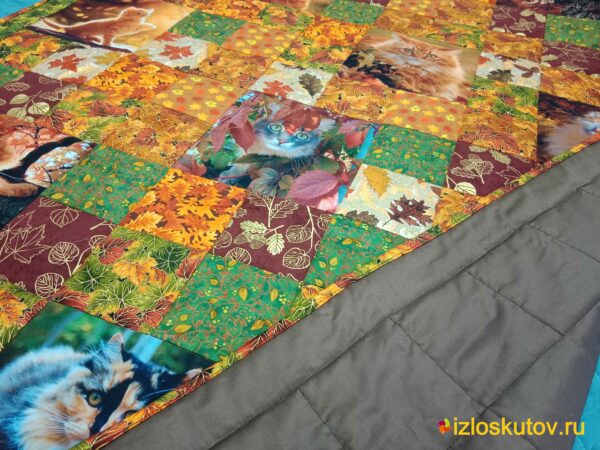 Лоскутное одеяло с фото "Осенние котики" № 981 — изображение 6