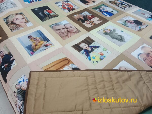 Лоскутное покрывало с фото "Кофейный роман" № 995 — изображение 5